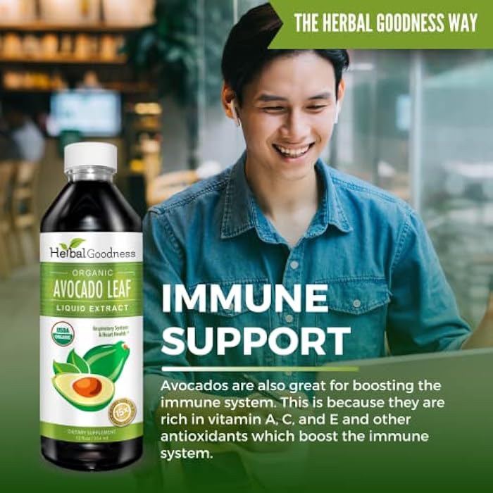 Herbal Goodness Avocado Leaf Extract Liquid Supplement - Avocado Fruit, Hoja de Aguacate, Avocado Leaves for Vitamins, Dietary Fiber, Skin & Immune Support, Digestive Health - 12oz Herbal Goodness - Image 5