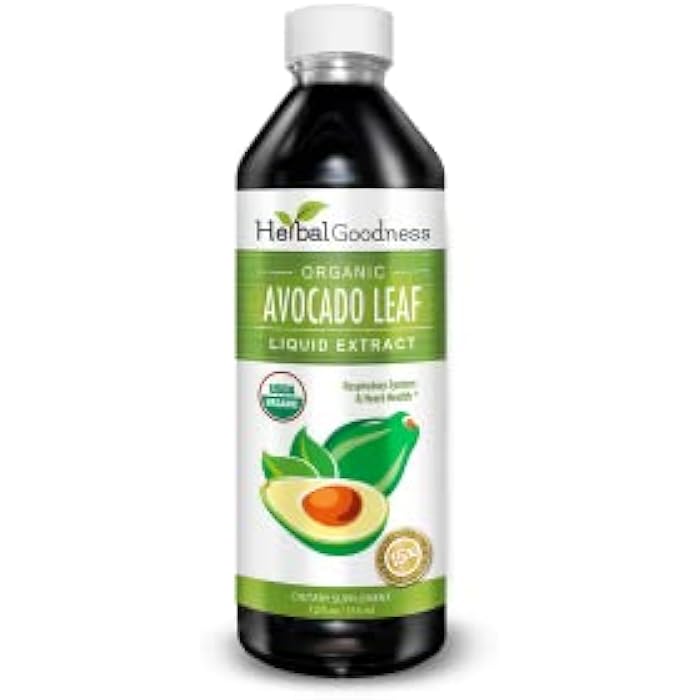 Herbal Goodness Avocado Leaf Extract Liquid Supplement - Avocado Fruit, Hoja de Aguacate, Avocado Leaves for Vitamins, Dietary Fiber, Skin & Immune Support, Digestive Health - 12oz Herbal Goodness - Image 1