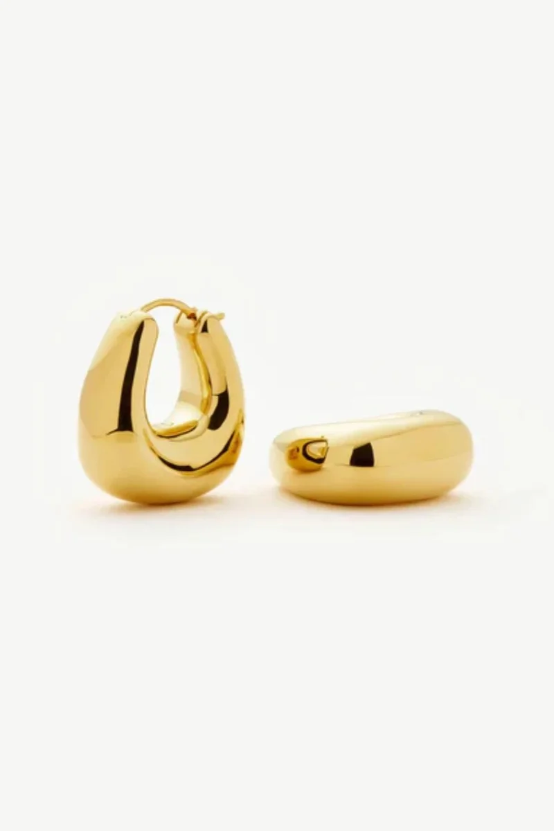Missoma Bezel-Set Curved Hoop Earrings