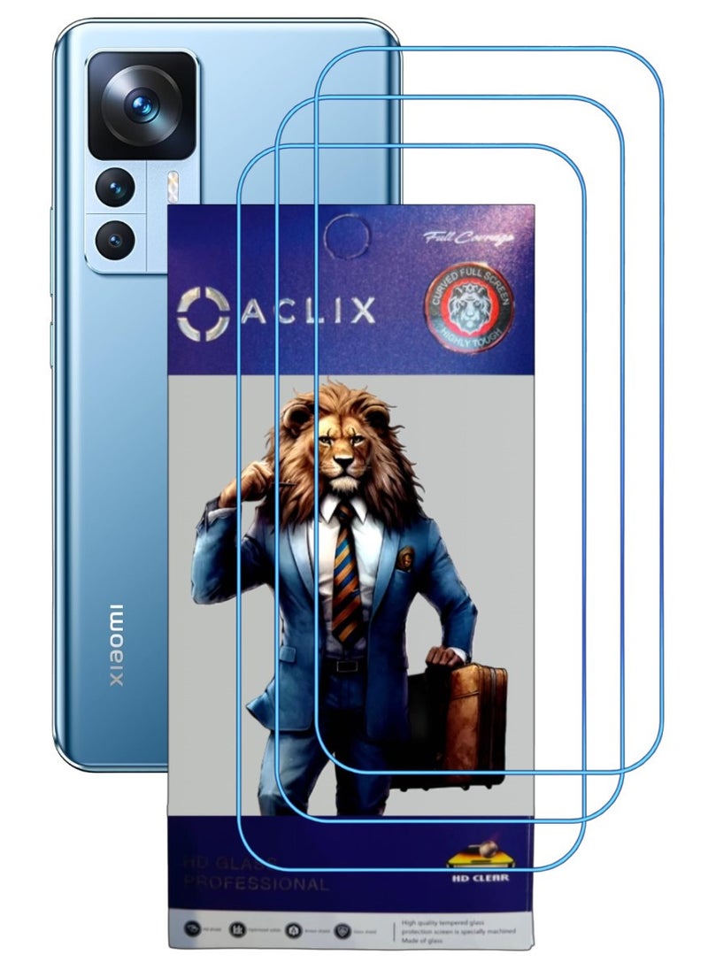 ACLIX 3 Pieces Antistatic ESD Dustproof Premium Quality High Definition Clear Tempered Glass Screen Protector Designed For Xiaomi 12T - Image 1