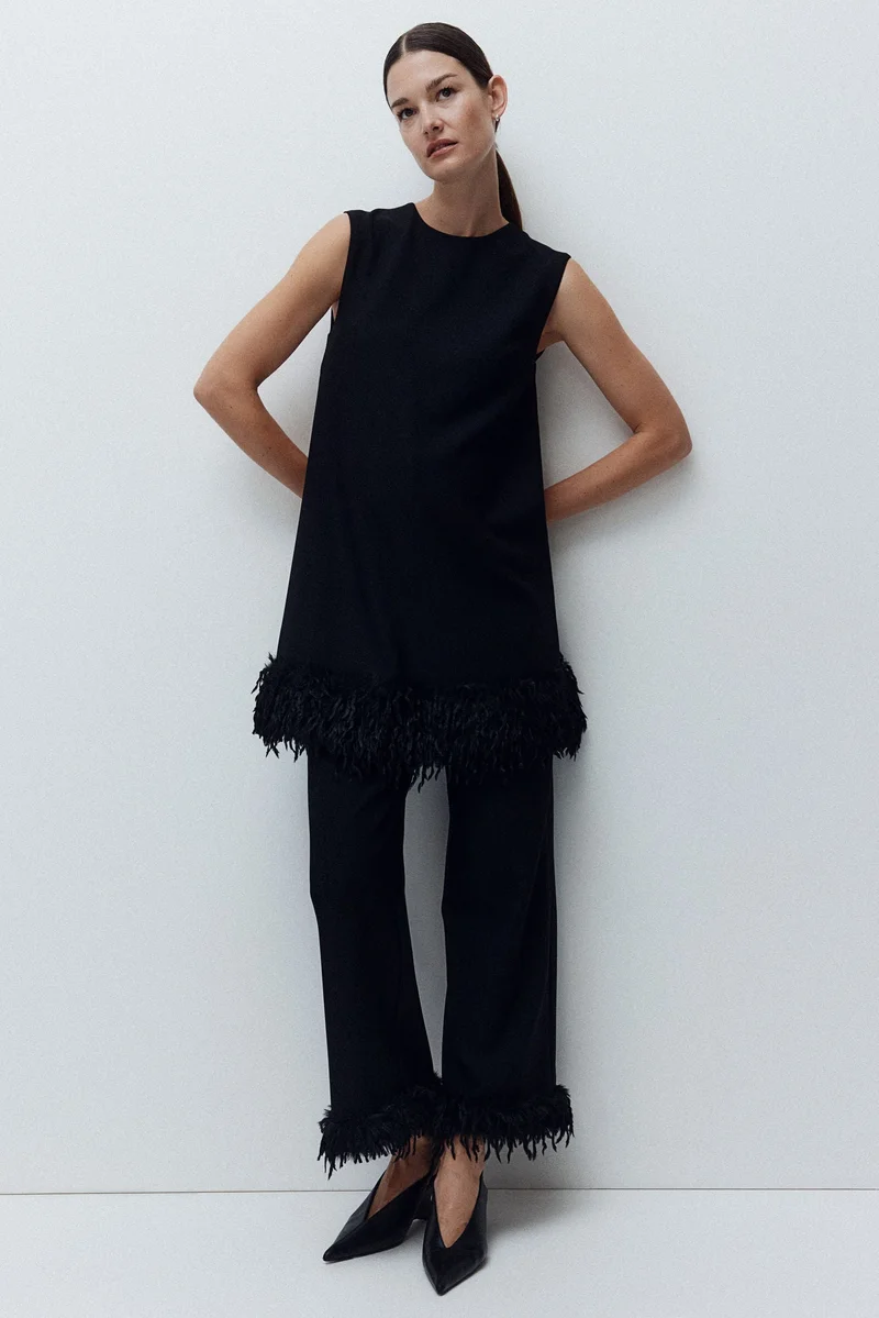 H&M  MAMA Fringe-hem mini dress for Women | Best Price UAE