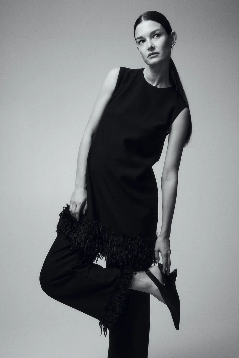 H&M  MAMA Fringe-hem mini dress for Women | Best Price UAE