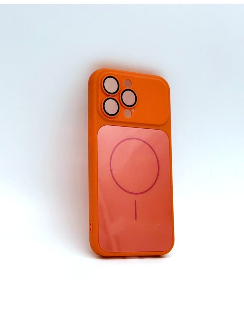 general Premium Skin Feel MagSafe Compatible Case for iPhone 14 Pro Max – Ultra-Slim Shockproof Matte Finish Cover with Built-in Camera Lens Protection (Orange) - Image 1