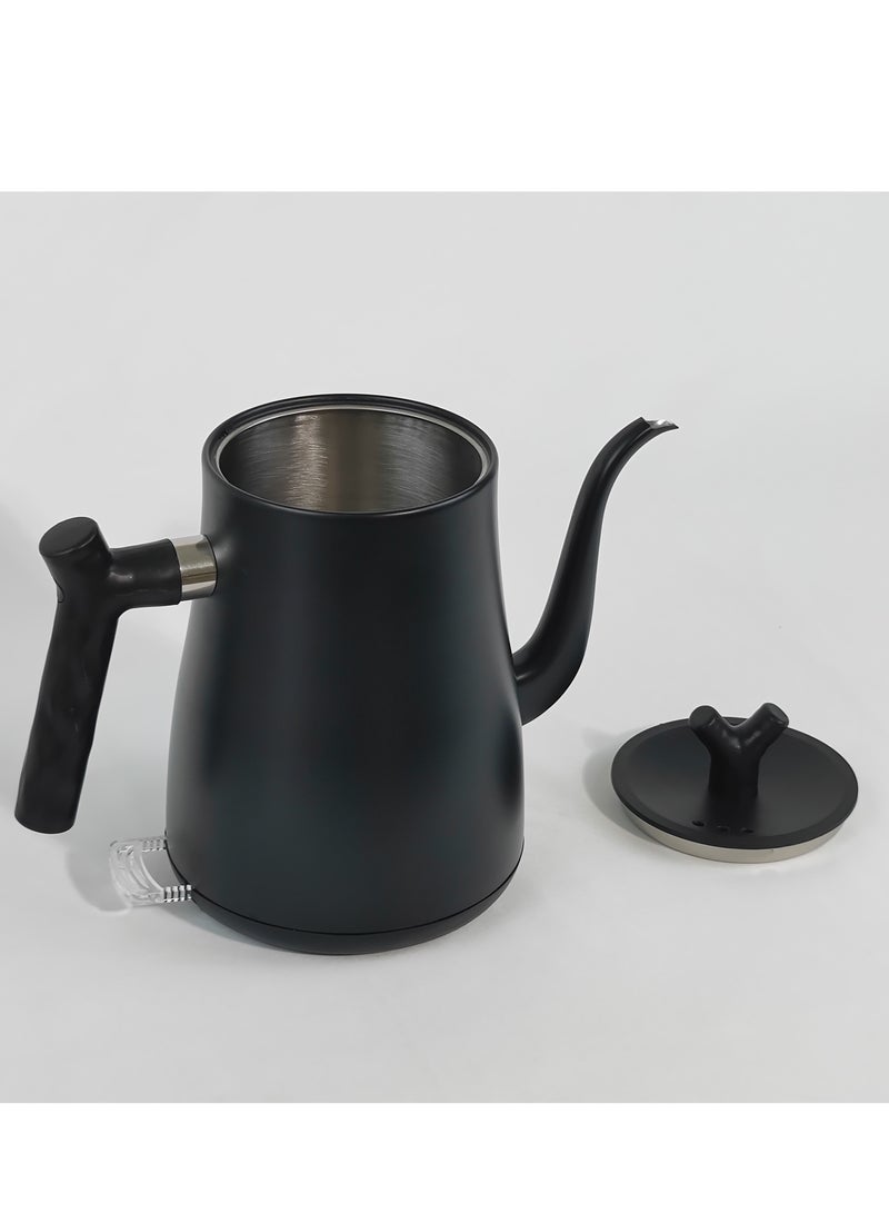 اتش تي اتش غلاية كهربائية 1 لتر 304 غلايات كهربائية غير قابلة للصدأ لغلي الماء صب فوق القهوة والشاي 220 فولت 1000 واط تسخين سريع درجة حرارة ثابتة غلاية القهوة - Image 5