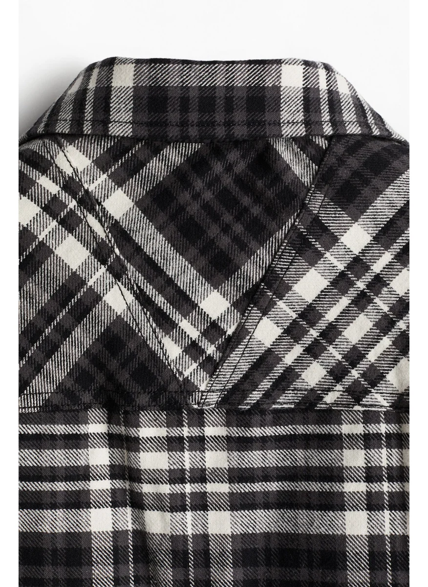 اتش اند ام Oversized Fit Flannel Overshirt