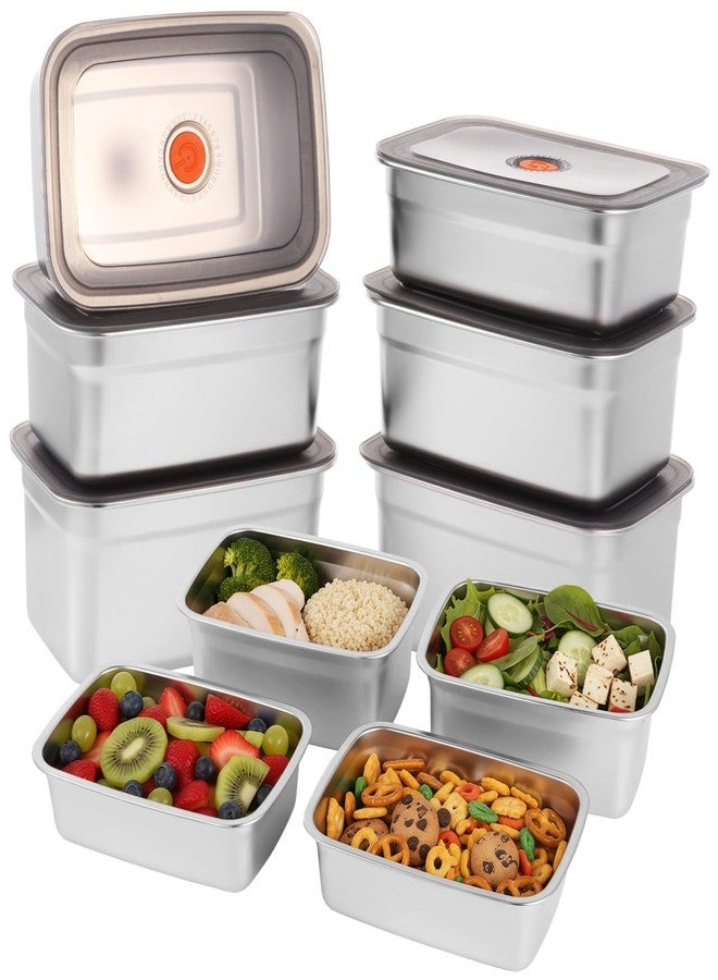 DORMIYA 10pcs Stainless Steel Food Storage Containers with Lids, Stackable Airtight Food Storage Containers for Kitchen, Meal Prep, and Leftovers, Freezer and Dishwasher Safe, 1000-2800 ML/33.8-94.6 OZ - Image 1