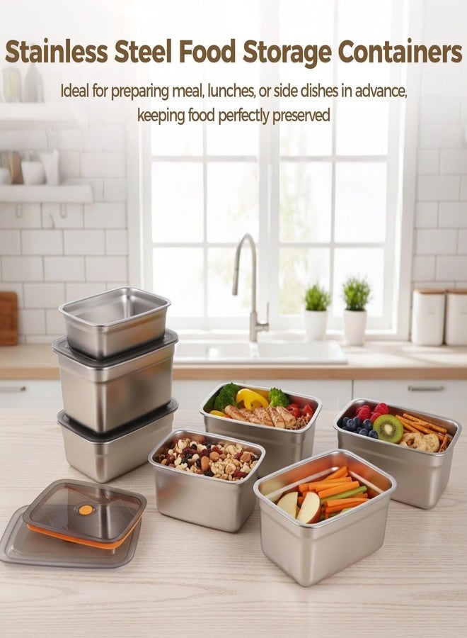 DORMIYA 10pcs Stainless Steel Food Storage Containers with Lids, Stackable Airtight Food Storage Containers for Kitchen, Meal Prep, and Leftovers, Freezer and Dishwasher Safe, 1000-2800 ML/33.8-94.6 OZ - Image 4
