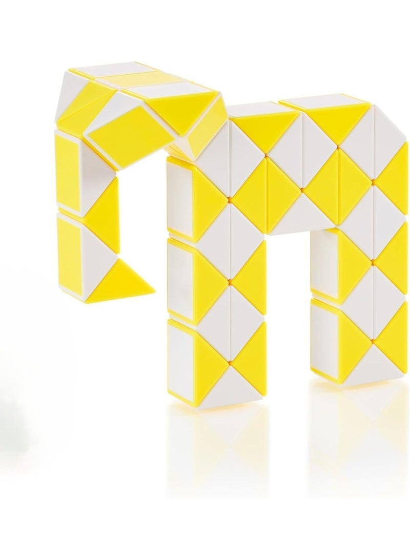 YJ Giraffe 48-Section Magic Ruler Yellow – Large Flexible Transforming Puzzle for Creative Shape Building and STEM Learning - Image 1