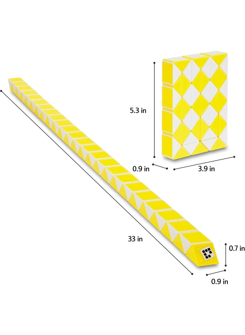 YJ Giraffe 48-Section Magic Ruler Yellow – Large Flexible Transforming Puzzle for Creative Shape Building and STEM Learning - Image 2