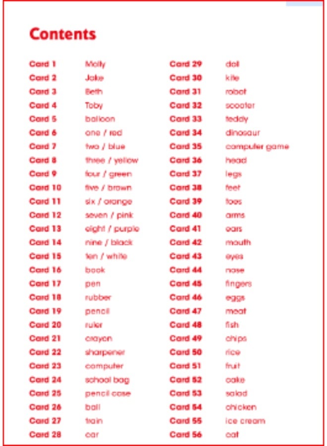 Macmillan Give Me Five! -  English Course for Young Learners -level 1 Flashcards Book - Image 3
