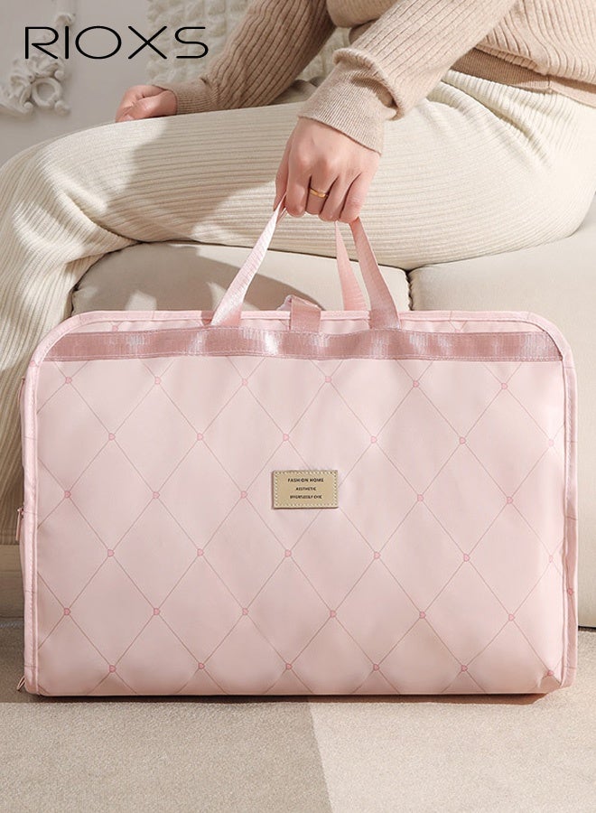 ريوكس مجموعة منظمات سفر محمولة كبيرة السعة 7 في 1، فواصل قابلة للتعليق للملابس والملابس الداخلية والجوارب ومستحضرات التجميل، حقيبة تخزين متعددة الوظائف بفتحة كبيرة مع مقصورات منفصلة، لون وردي - Image 4