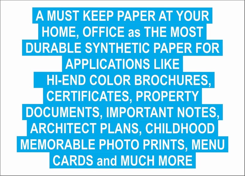 HIGHH IMAGE Waterproof Paper, 500 Sheets, Bulk Pack, Thickness 5 MIL, Synthetic Paper, A4, 210 x 297 mm by | Print with Laser Printers | Office Printers - Image 3