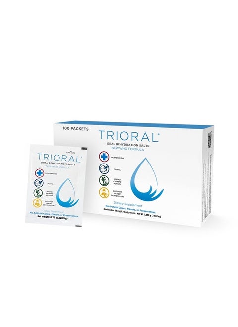 Rehydration Electrolyte Powder - WHO Hydration Supplement Salts Formula - Combat Dehydration from Workouts, Fluid Loss and Much More - 100 Drink Mix Packets