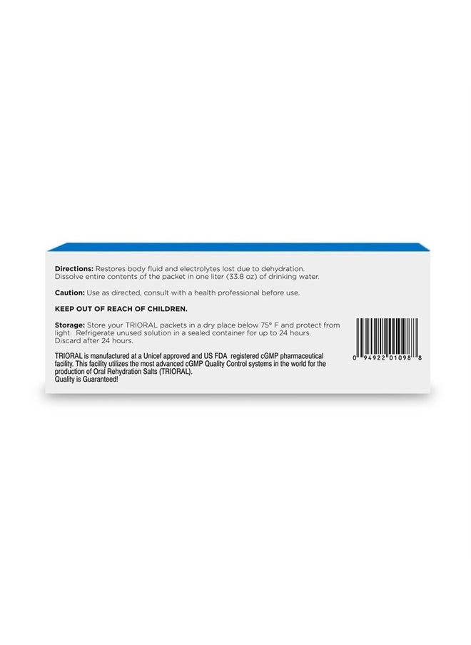 Rehydration Electrolyte Powder - WHO Hydration Supplement Salts Formula - Combat Dehydration from Workouts, Fluid Loss and Much More - 100 Drink Mix Packets