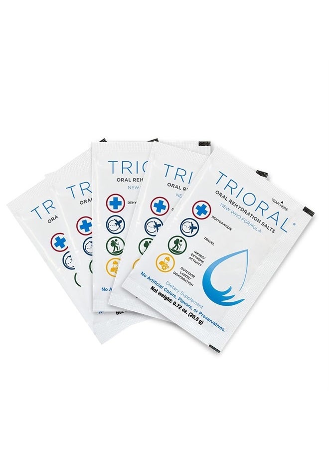 Rehydration Electrolyte Powder - WHO Hydration Supplement Salts Formula - Combat Dehydration from Workouts, Fluid Loss and Much More - 100 Drink Mix Packets