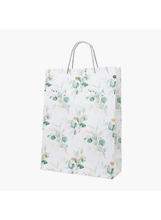 فايندز Findz Leaf Print Paper Gift Bag - Large