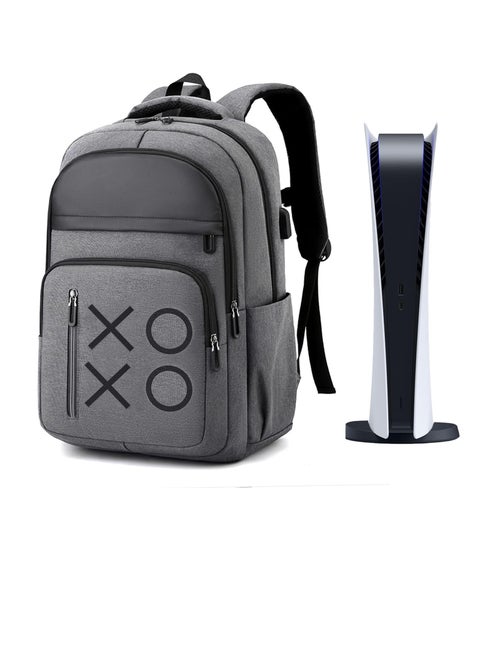 Laptop Backpack Game Console Backpack with USB Port for PS5/PS4 Large Capacity Carrying Storage Bag Waterproof Business Travel Computer Backpack