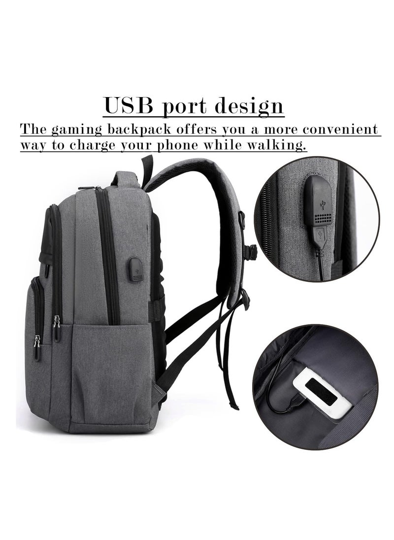 اكسيسن حقيبة ظهر للكمبيوتر المحمول، حقيبة تخزين وحدة التحكم  البلايستيشن مع منفذ USB  - Image 2