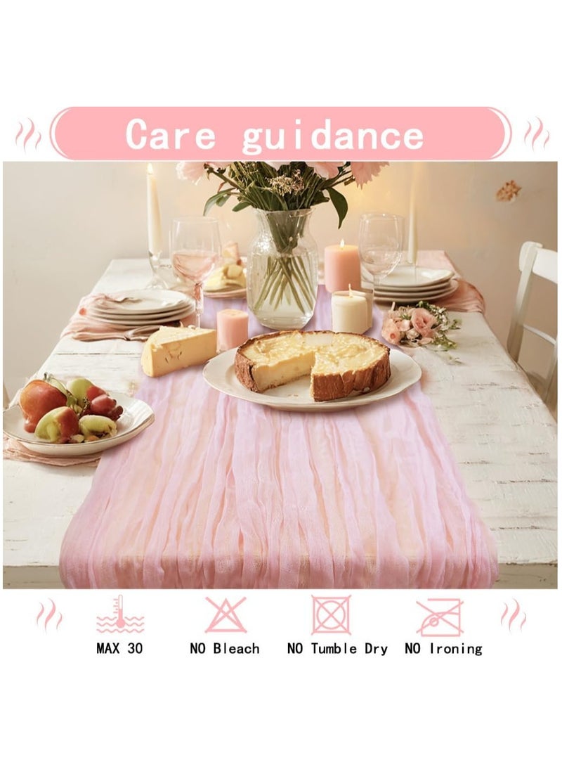 Cheesecloth Table Runner, 90*400cm Boho Gauze Cheese Cloth, Rustic Sheer Table Runners for Wedding Baby Bridal Shower Friendsgiving Party Fall Christmas Home Decorations - Image 4