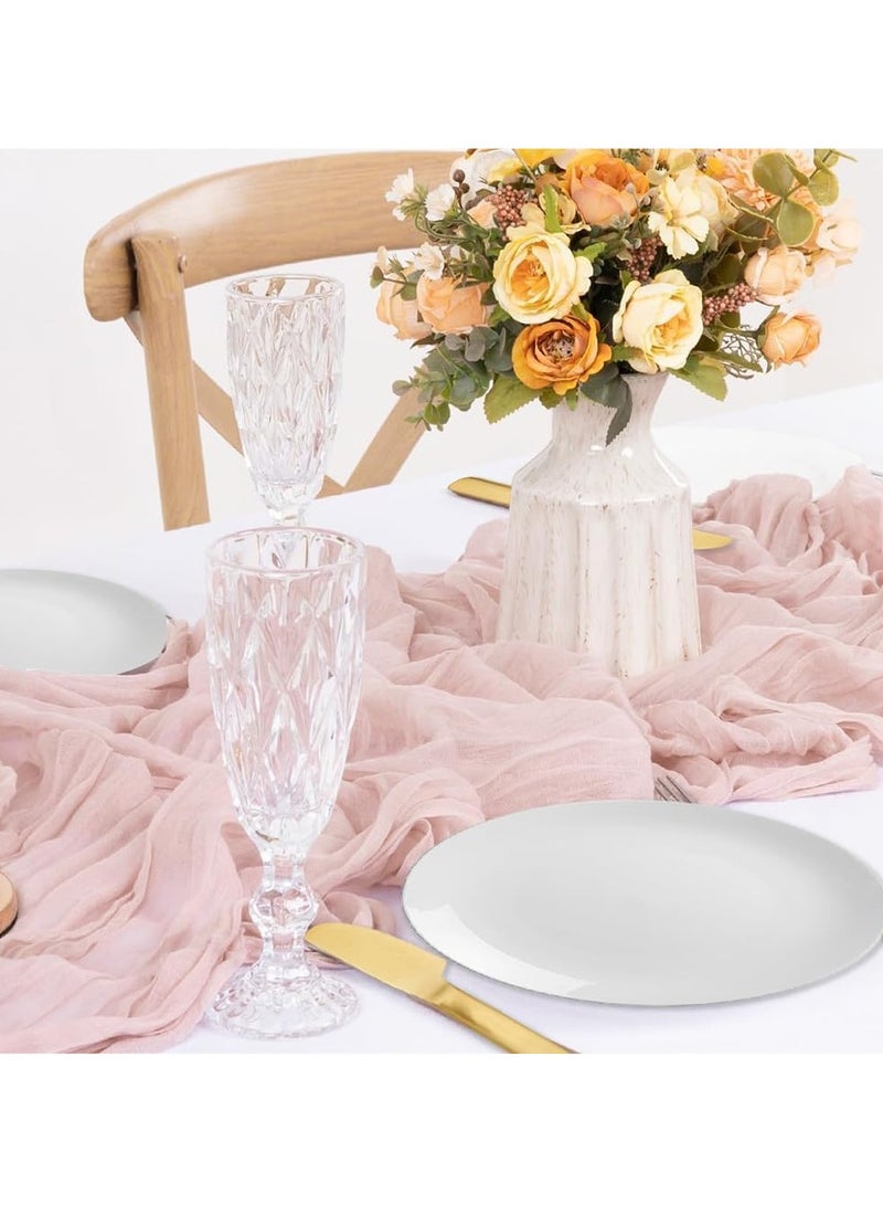 Cheesecloth Table Runner, 90*400cm Boho Gauze Cheese Cloth, Rustic Sheer Table Runners for Wedding Baby Bridal Shower Friendsgiving Party Fall Christmas Home Decorations - Image 2