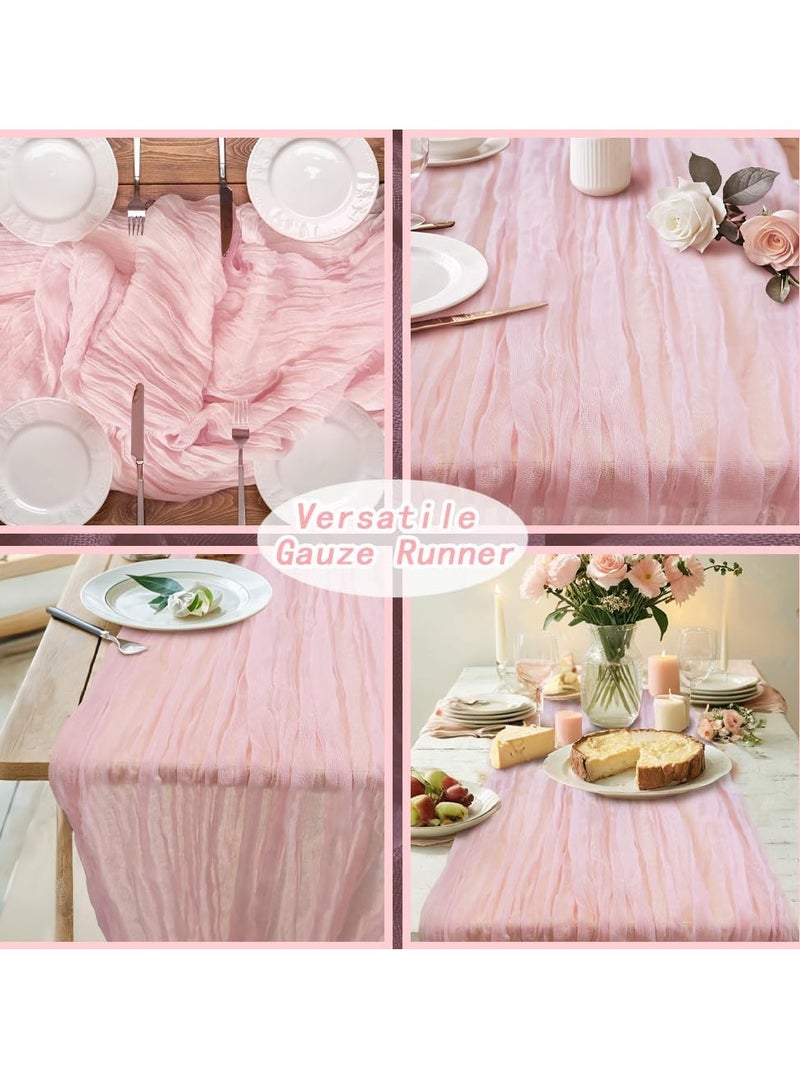 Cheesecloth Table Runner, 90*400cm Boho Gauze Cheese Cloth, Rustic Sheer Table Runners for Wedding Baby Bridal Shower Friendsgiving Party Fall Christmas Home Decorations - Image 5
