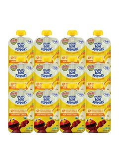 Earth's Best Earth's Best Organic Kids Snacks, Sesame Street Toddler Snacks, Bone Support Fruit + Veggie Smoothie for Toddlers 2 Years and Older, Pear Mango Carrot, 4 oz (Pack of 12)  - Image 1