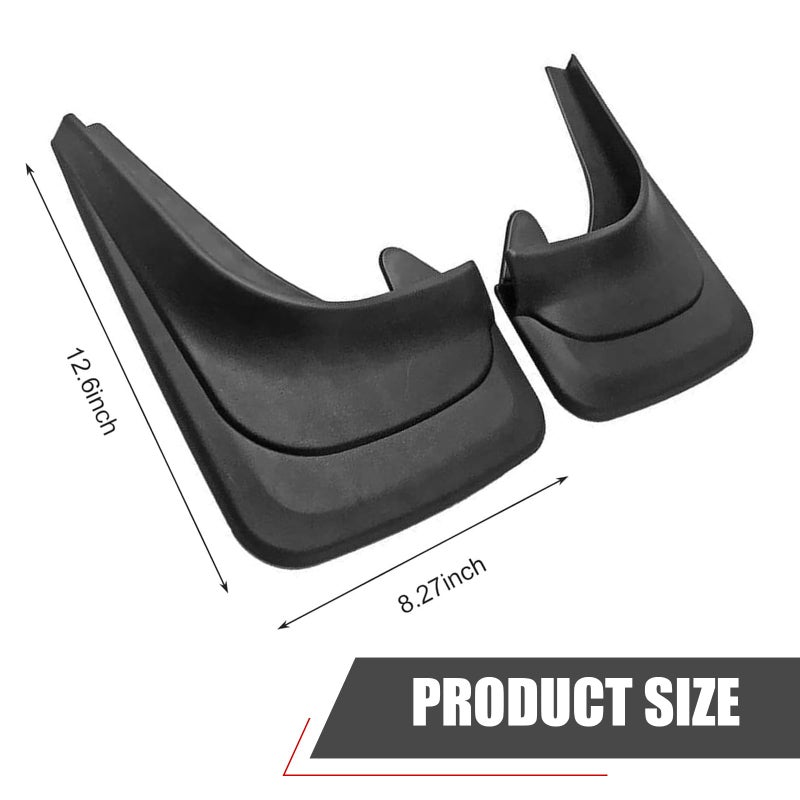 Bawkars 2 PCS Mud Flaps, 8.27" x 12.6" Tire Protector Splash Mudflaps, All-Weather Protector Mud Guard, Tire Rear Trim, Universal Exterior Accessories for Most Cars(Black) - Image 2