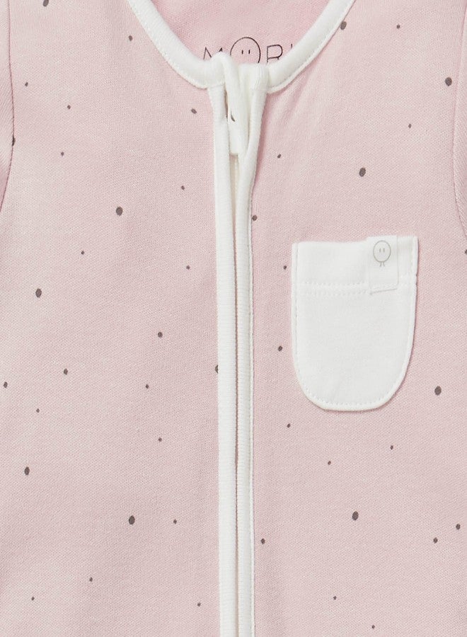 MORI Baby Boys and Girls Clever Romper in Blue Stripe - Viscose from Bamboo - Unisex Infant Two Way Zipped Long Sleeve - 12-18 Months - Image 4