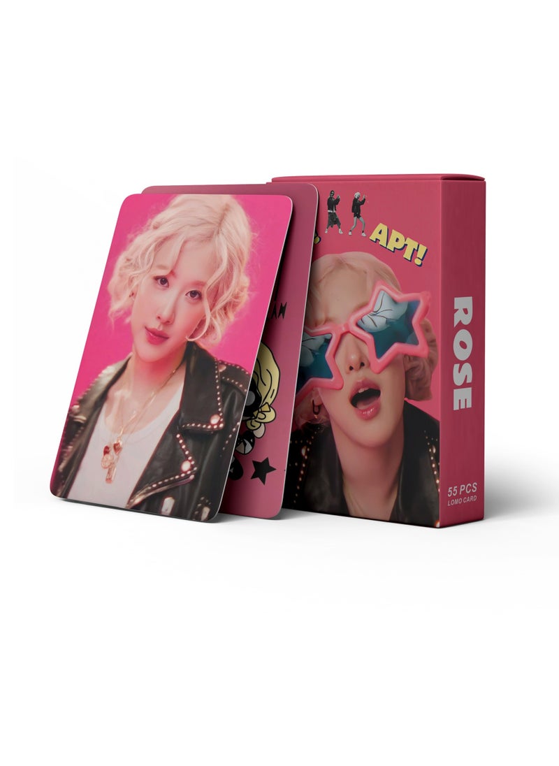 EHOME 55Pcs BlackPink Member ROSE New Song APT Lomo Card  - Image 1