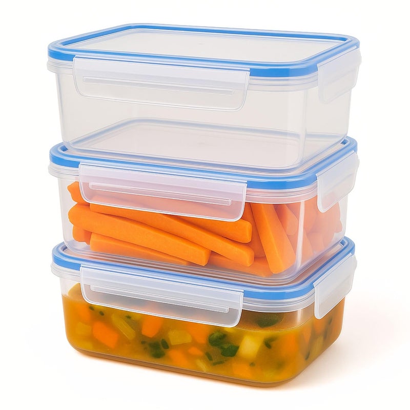 Tribello 68 oz Airtight Food Storage Containers with SnapTight Lids â€“ Clear, Stackable, BPA-Free Meal Prep Containers for Kitchen, Freezer & Pantry â€“ 3-Pack