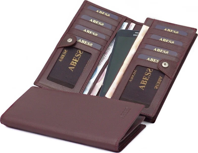 ابيس Wallet Luxury Genuine Leather Wallet with Card Holder and Phone Compartment