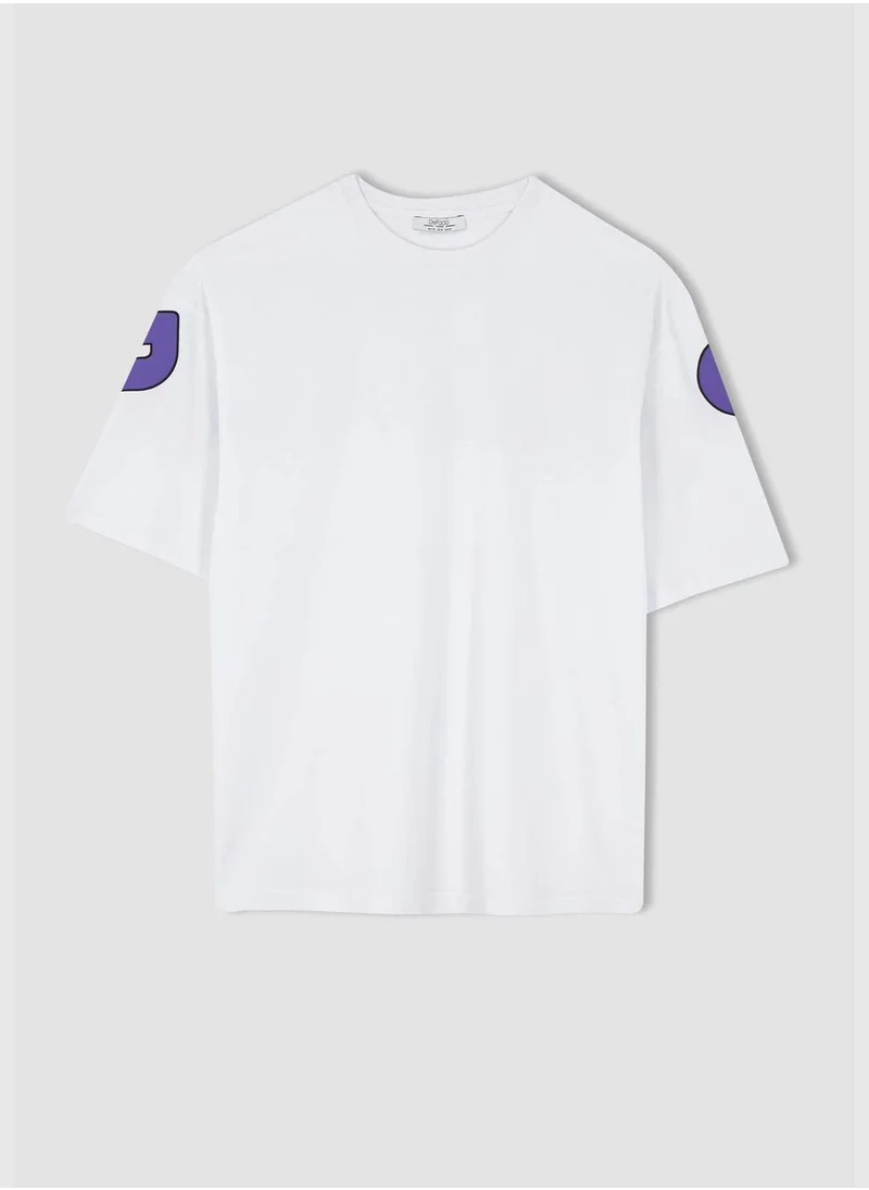 DeFacto Oversized Short Sleeve Back Slogan Print T-Shirt