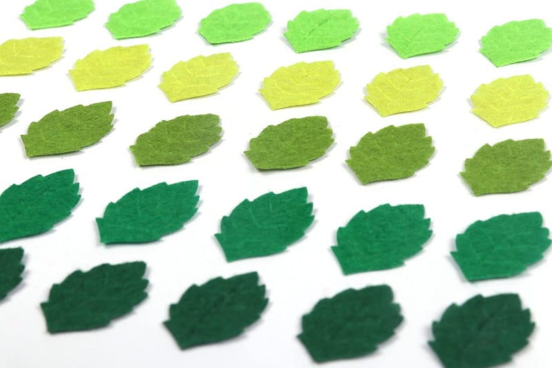 YYCRAFT Pack of 200PCS Felt Lime Green Leaf St. Patrick's Day Appliques Craft,5 Colors - Image 2