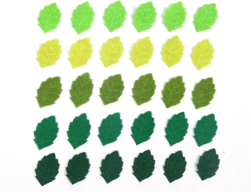 YYCRAFT Pack of 200PCS Felt Lime Green Leaf St. Patrick's Day Appliques Craft,5 Colors - Image 1