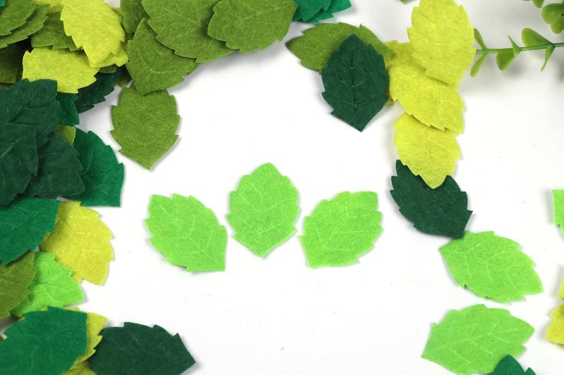 YYCRAFT Pack of 200PCS Felt Lime Green Leaf St. Patrick's Day Appliques Craft,5 Colors - Image 3