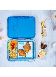 HYDROBREW 6 And 4 Convertible Bento Lunch Box With  Spoon And Fork Set - Glitter Blue  - Image 4