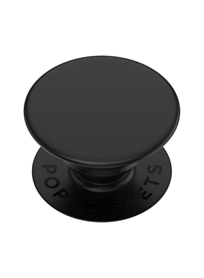 POPSOCKETS PopGrip Standard | قبضة هاتف جل وحامل، قابلة للإزالة وإعادة الاستخدام والغسل، تعمل مع جراب بلاستيكي صلب أملس، الجزء العلوي سهل الإزالة للشحن اللاسلكي - أسود - Image 1