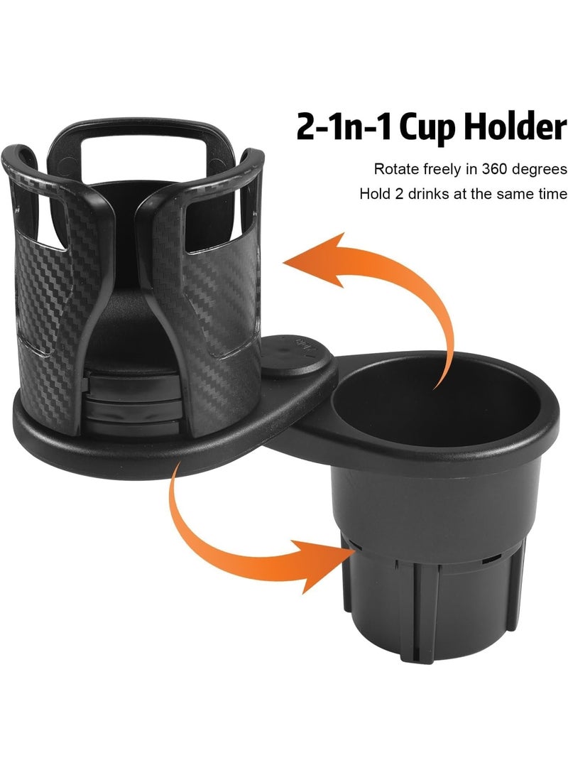 2 in 1 car cup holder, adjustable and 360-degree rotating for hot and cold drinks. - Image 3