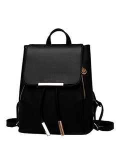 Generic Faux Leather Backpack Black  - Image 1