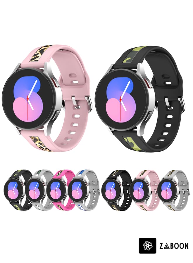 Zaboon Replacement Watch Band For Samsung Galaxy Watch 5 40mm / 44mm Vertical Grain Printing Silicone - Image 4