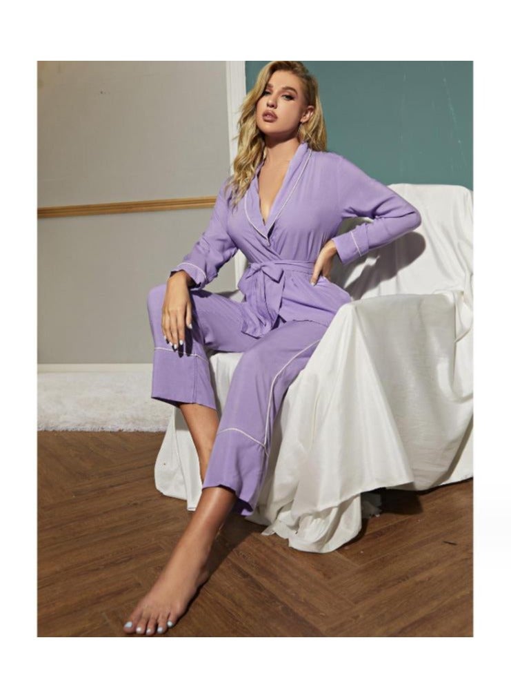 KUYING Leisure Long Sleeve Trousers Loose Sweet And Lovely Home Dress Two Sets Of Attire  - Image 1
