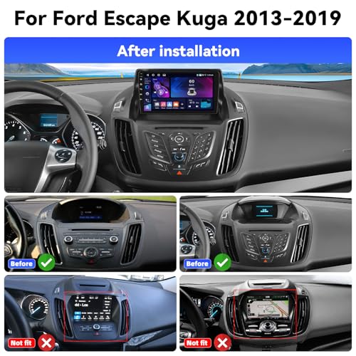 AMprime [4+64G] Android 15 Car Stereo for Ford Escape Kuga 2013-2019 with Wireless Carplay&Android Auto,9 Inch Car Radio with Mirror Link Bluetooth FM/RDS WiFi GPS EQ SWC Dual USB+AHD Backup Camera - Image 2