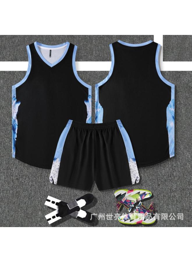 Basketball Uniform New American Style Suit Men's Printed Student Compeion Team Uniform Sports Training Reversible Vest American Jersey