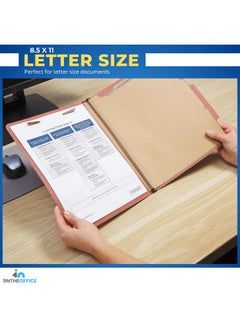 1InTheOffice Classification Folders 2 Dividers Letter Size Brick Red Pressboard Classification Folders Letter Size 2.5 Extension 20 Pack  - Image 3