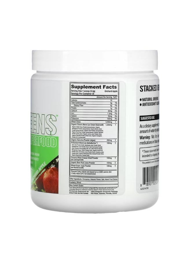 EVLUTION NUTRITION Stacked Greens Raw Superfood Orchard Apple 5.7 oz 162 g  - Image 2