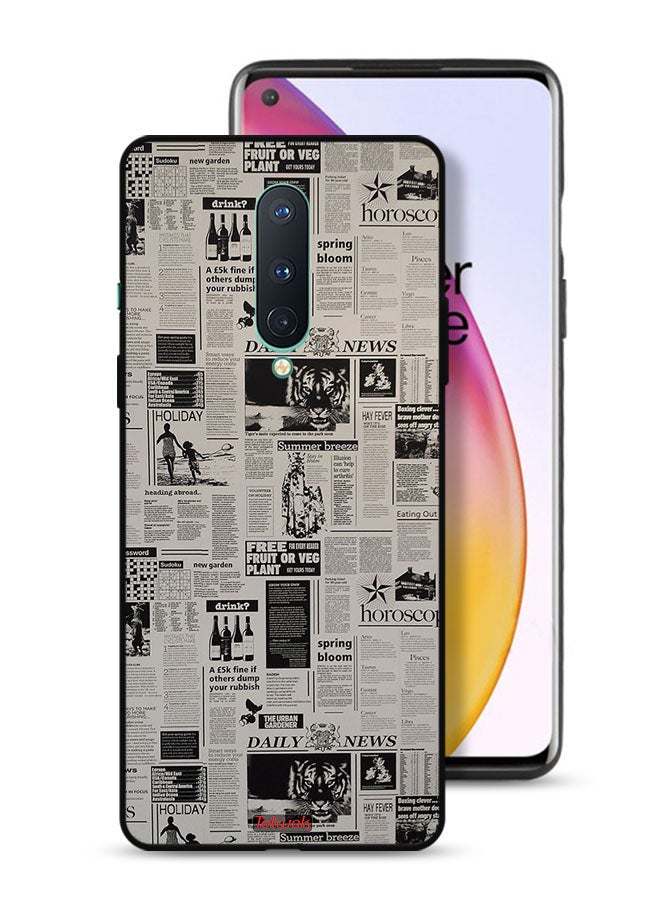 Tolwak OnePlus 8 Protective Case Cover Newspaper Recording - Image 1