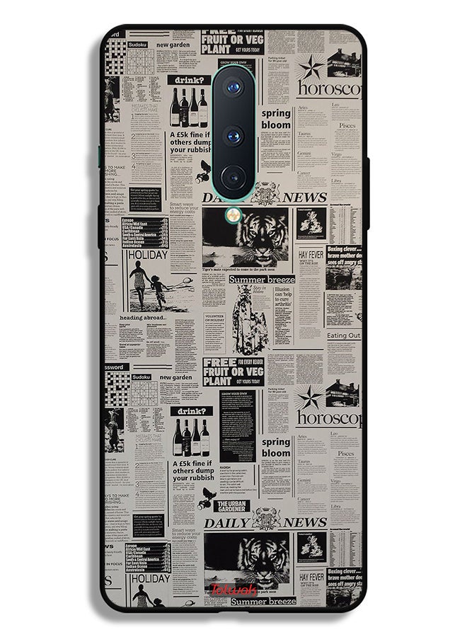 Tolwak OnePlus 8 Protective Case Cover Newspaper Recording - Image 2