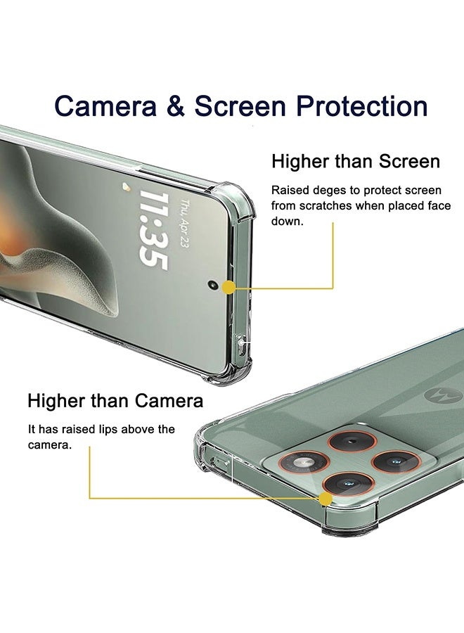 Case for Motorola Edge 70 5G 6.67-Inch, Non-Yellowing Shockproof Phone Bumper Cover, Anti-Fingerprints, Anti-Fall Drop Protection, Anti-Scratch, Soft TPU Ultra Slim Corner Bumper Airbag (Clear) - Image 4