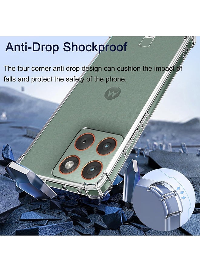 Case for Motorola Edge 70 5G 6.67-Inch, Non-Yellowing Shockproof Phone Bumper Cover, Anti-Fingerprints, Anti-Fall Drop Protection, Anti-Scratch, Soft TPU Ultra Slim Corner Bumper Airbag (Clear) - Image 3