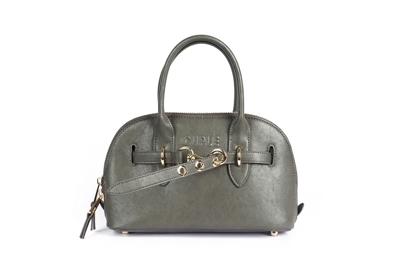 كابلي حقيبة يد جلد صناعي بتصميم ساتشل مستدير